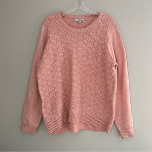 Croft & Barrow Pink Knit Coastal Long Sleeve Sweater